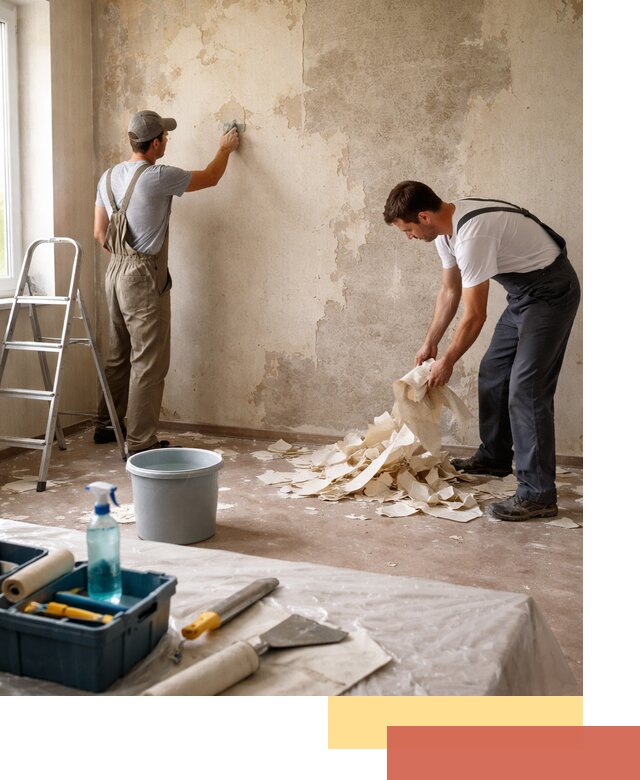 Снятие старых обоев в Верхней Пышме быстро и качественно