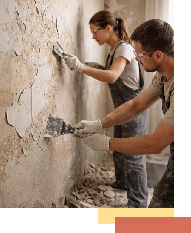 Снятие старой шпаклевки и подготовка поверхностей в Верхней Пышме