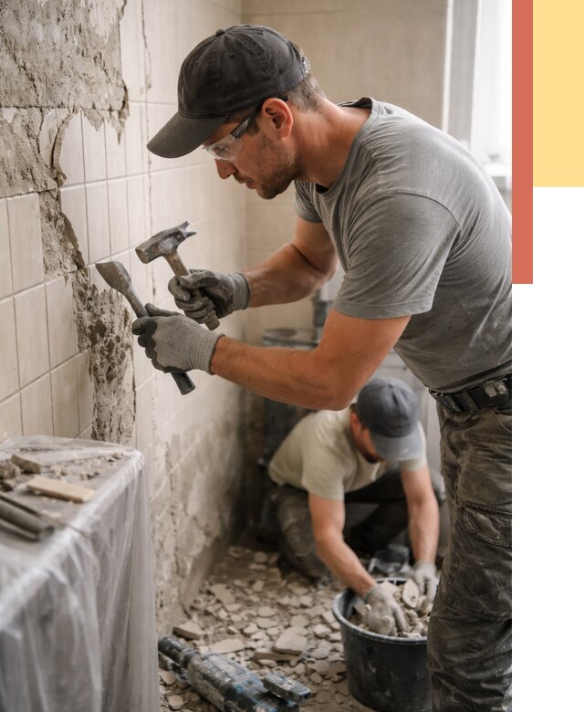 Демонтаж плитки со стен в Верхней Пышме от 872 руб. — быстро и недорого | ОТДЕЛОЧНИК-Врх