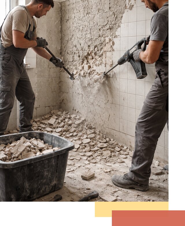 Демонтаж плитки со стен в Верхней Пышме быстро и аккуратно