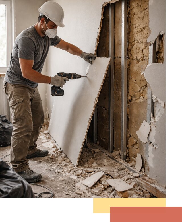 Демонтаж гипсокартона со стен в Верхней Пышме качественно и быстро