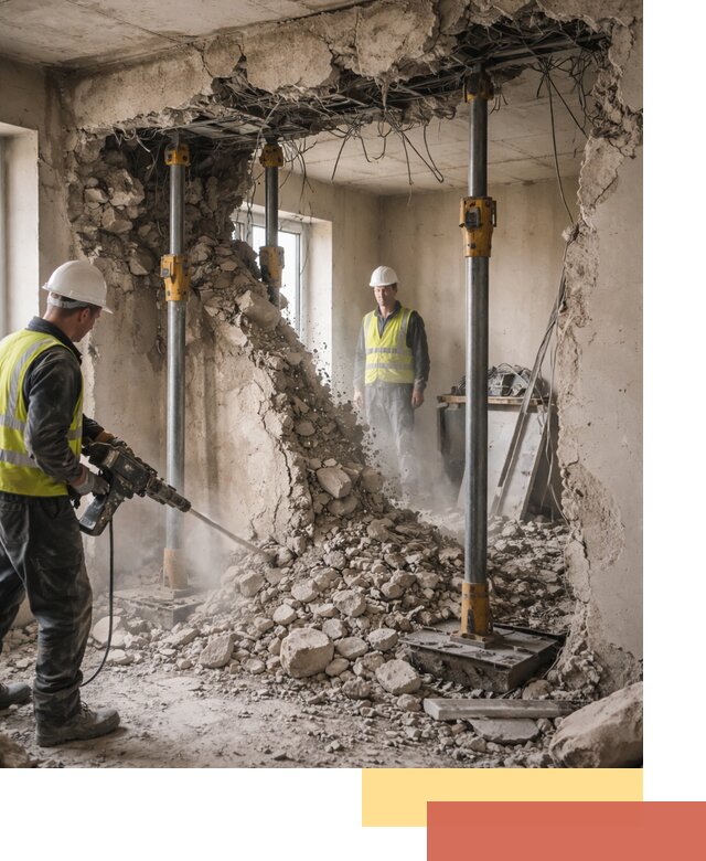 Снос несущих стен в Верхней Пышме с гарантией безопасности и качества