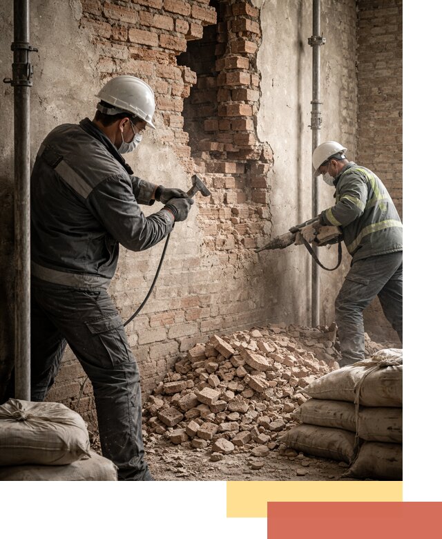 Демонтаж кирпичных стен в Верхней Пышме быстро и безопасно