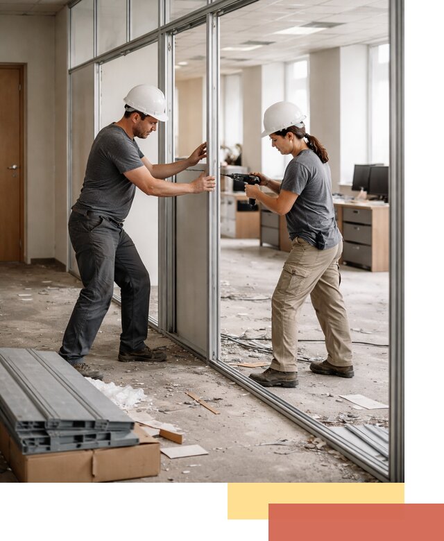 Демонтаж алюминиевых перегородок в Верхней Пышме быстро и аккуратно