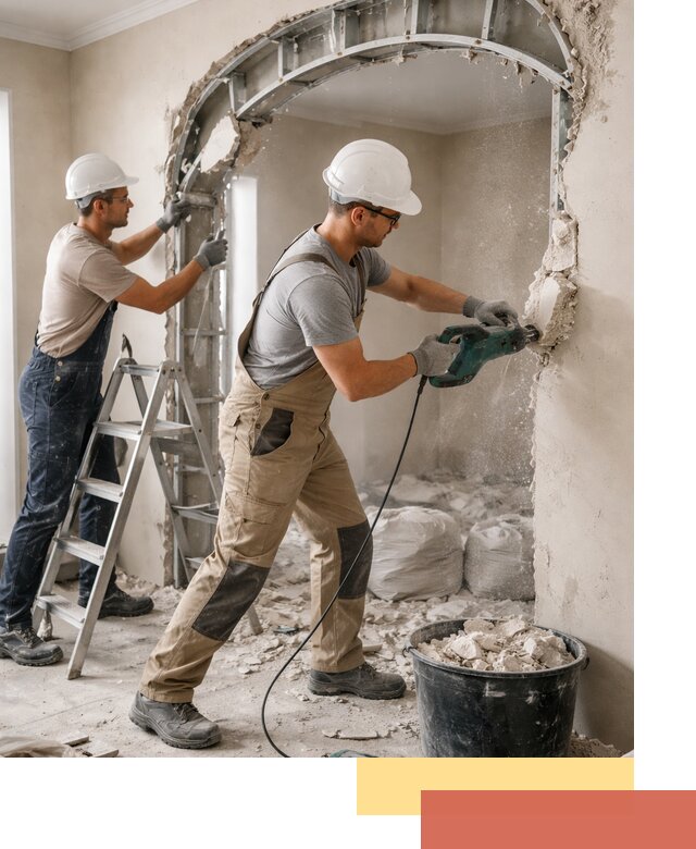 Демонтаж гипсокартонной арки в Верхней Пышме быстро и аккуратно