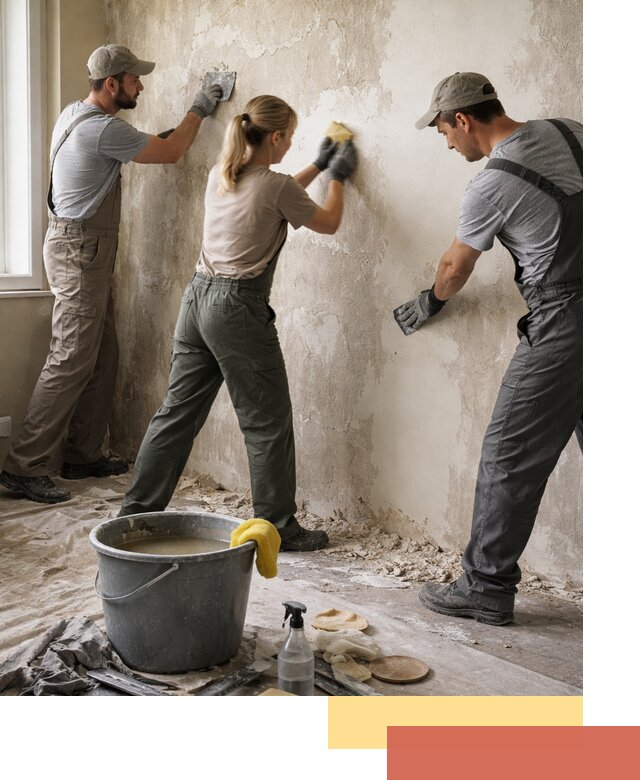 Очистка стен от клея и грунтовки в Верхней Пышме качественно и быстро