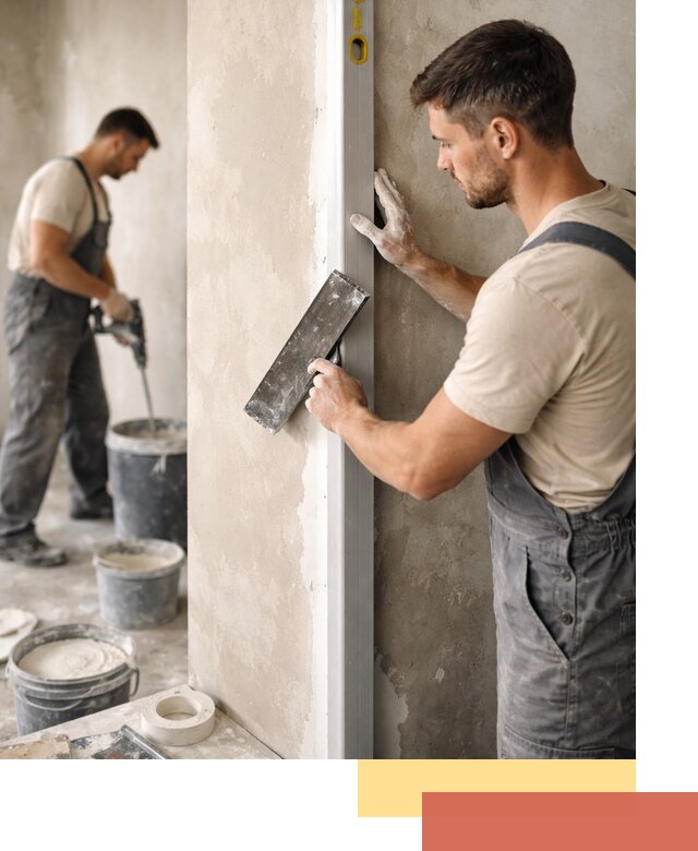 Выведение углов стен в Верхней Пышме: монтаж и оштукатуривание