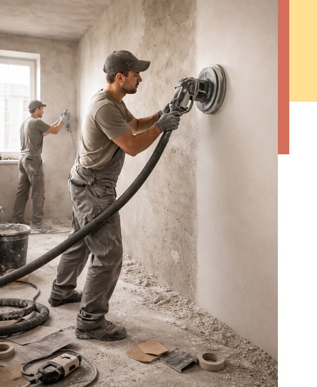 Шлифовка стен в Верхней Пышме от 1231 руб/м2 — быстро и недорого | ОТДЕЛОЧНИК-Врх