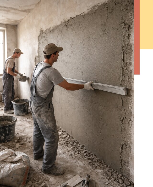 Цементная штукатурка стен в Верхней Пышме от 4617 руб/м2 — быстро и недорого | ОТДЕЛОЧНИК-Врх