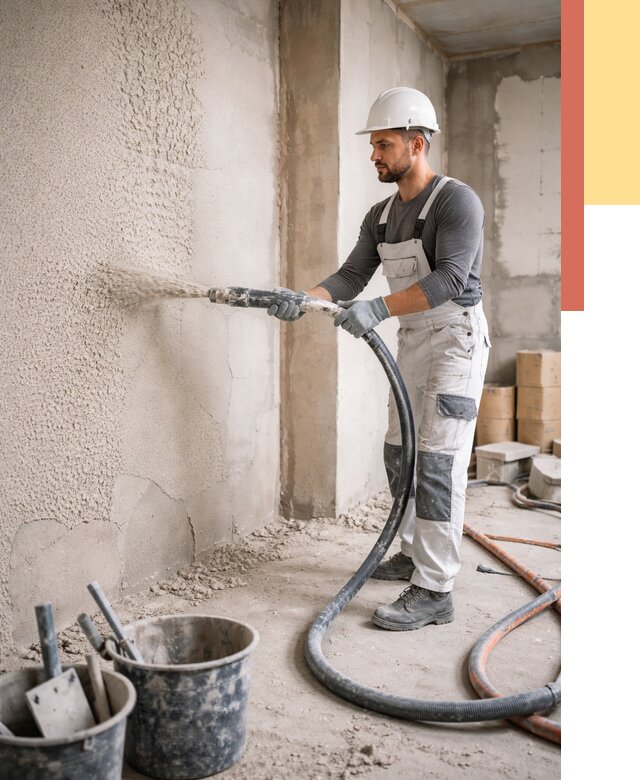 Машинная штукатурка стен в Верхней Пышме под ключ от 6669 руб./м2 | ОТДЕЛОЧНИК-Врх