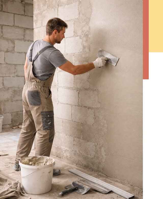 Штукатурка стен из газобетона в Верхней Пышме от 2155 руб./м2 — быстро и недорого | ОТДЕЛОЧНИК-Врх