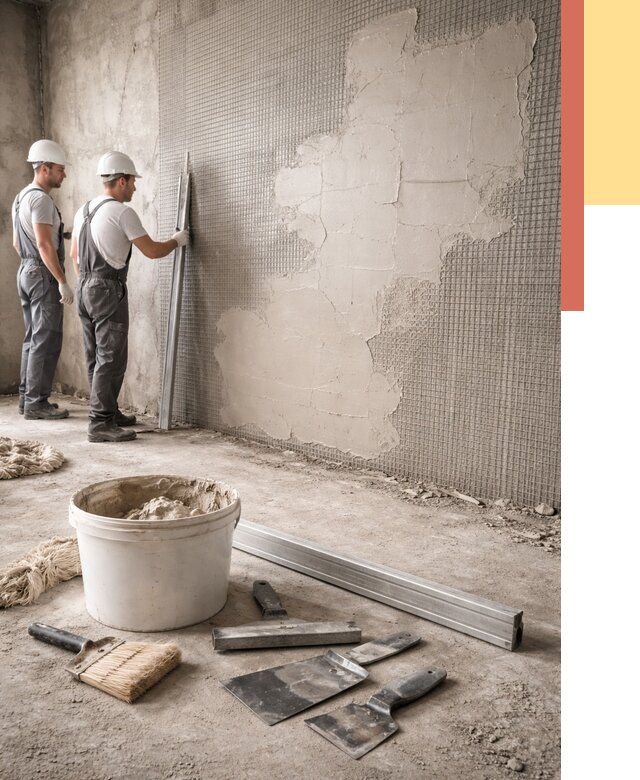 Штукатурка стен по сетке в Верхней Пышме от 5643 руб./м2 — быстро и недорого | ОТДЕЛОЧНИК-Врх