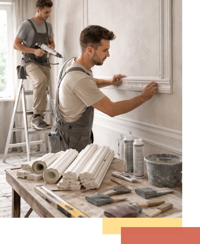 Монтаж лепнины на стены в Верхней Пышме профессионально и качественно