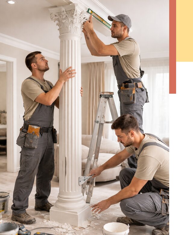 Установка декоративных колонн в Верхней Пышме от 12312 руб. под ключ | ОТДЕЛОЧНИК-Врх