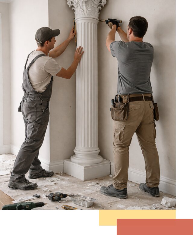 Установка декоративных колонн в Верхней Пышме под ключ