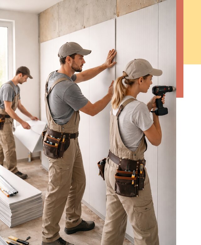 Монтаж ПВХ панелей на стены в Верхней Пышме от 462 руб/м2 — быстро и недорого | ОТДЕЛОЧНИК-Врх