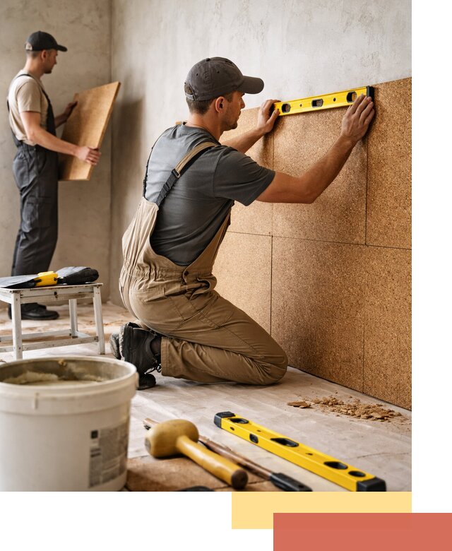 Монтаж пробковых панелей на стены в Верхней Пышме быстро и качественно