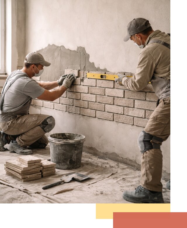 Монтаж декоративного кирпича профессионально в Верхней Пышме