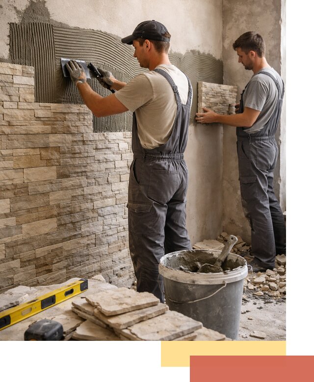 Монтаж искусственного камня в Верхней Пышме — облицовка стен и фасадов