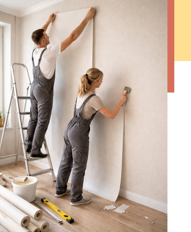 Поклейка флизелиновых обоев в Верхней Пышме от 6156 руб. | Быстро и недорого — ОТДЕЛОЧНИК-Врх