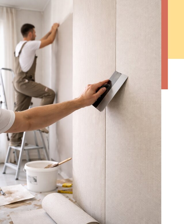 Поклейка текстильных обоев в Верхней Пышме от 4617 руб. под ключ | ОТДЕЛОЧНИК-Врх