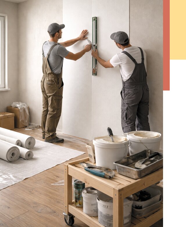 Поклейка стеклообоев в Верхней Пышме от 6669 руб. за м2 — быстро и недорого | ОТДЕЛОЧНИК-Врх