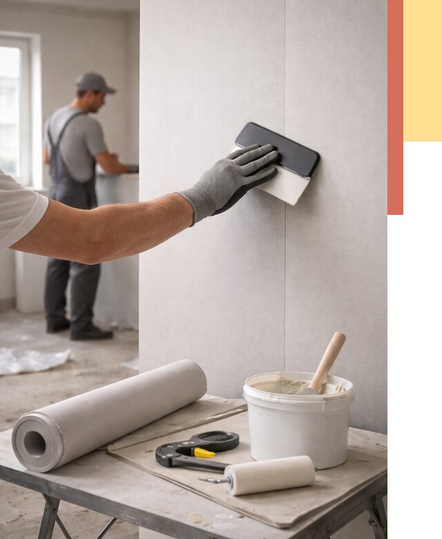 Поклейка обоев под покраску в Верхней Пышме от 3591 руб. за м2 | ОТДЕЛОЧНИК-Врх