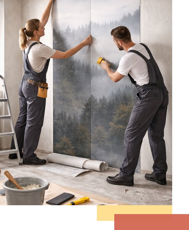 Поклейка фотообоев профессионально в Верхней Пышме под ключ