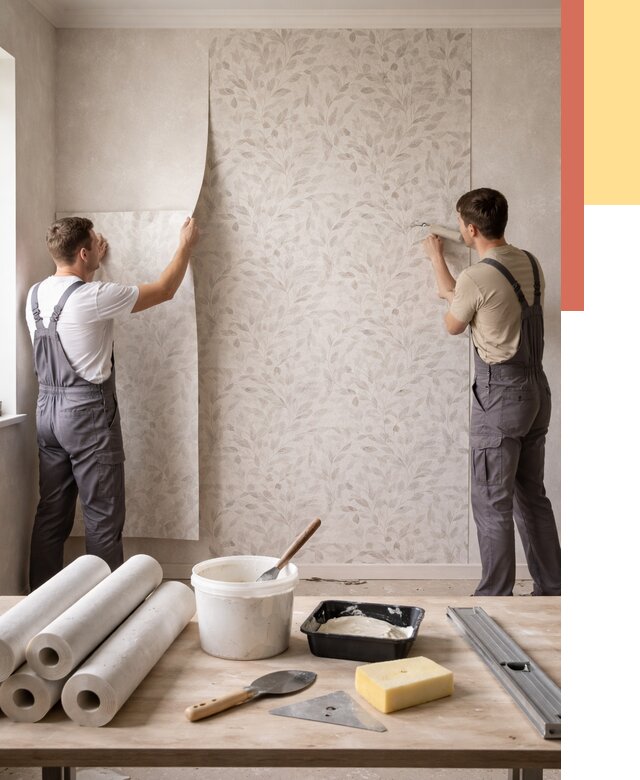 Поклейка обоев с подбором рисунка в Верхней Пышме от 3591 руб. | ОТДЕЛОЧНИК-Врх - быстро и недорого