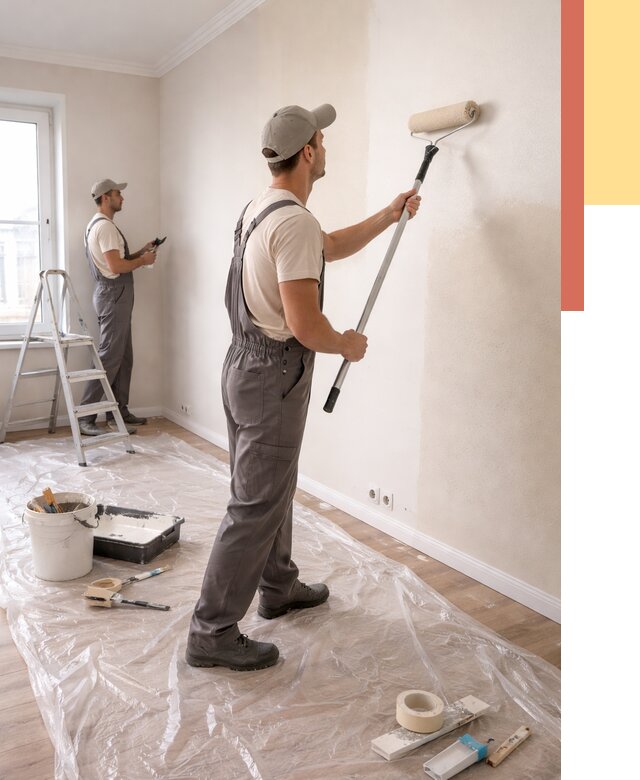 Покраска стен акриловой краской в Верхней Пышме от 3591 руб./м² — быстро и недорого | ОТДЕЛОЧНИК-Врх