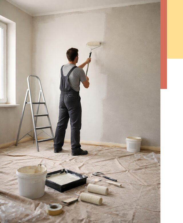 Покраска стен моющейся краской в Верхней Пышме от 359 руб./м² — быстро и недорого | ОТДЕЛОЧНИК-Врх