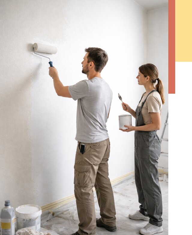 Окраска стен по стеклохолсту в Верхней Пышме от 4617 руб/м² под ключ | ОТДЕЛОЧНИК-Врх