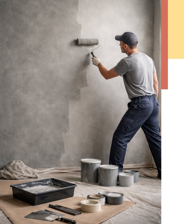 Покраска стен под бетон в Верхней Пышме от 667 руб. за м2 — быстро и недорого | ОТДЕЛОЧНИК-Врх