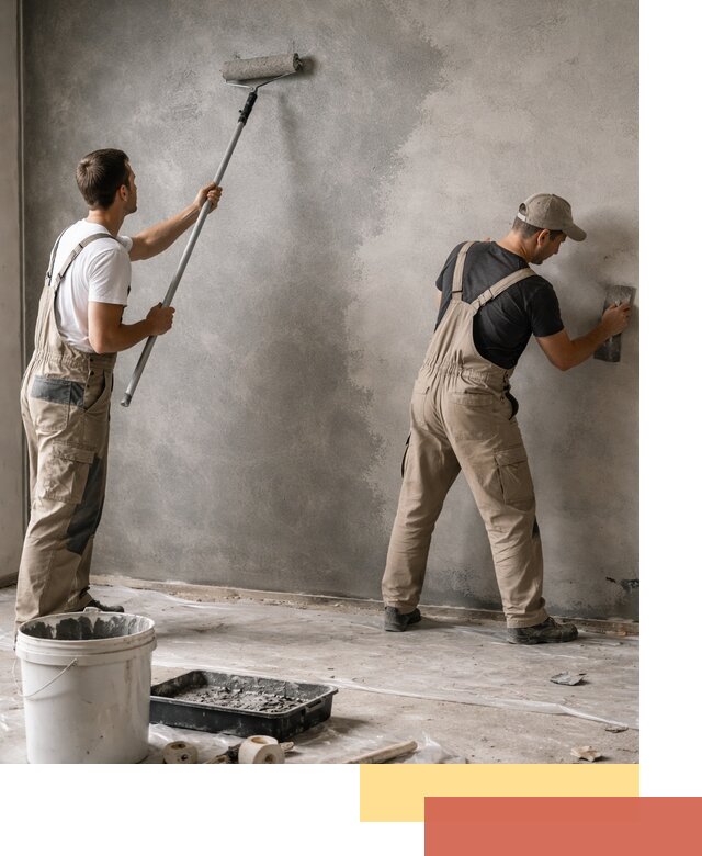 Покраска стен под бетон в Верхней Пышме профессионально и недорого