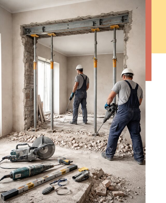 Прорезка проема в стене в Верхней Пышме от 4617 руб. — быстро и недорого | ОТДЕЛОЧНИК-Врх