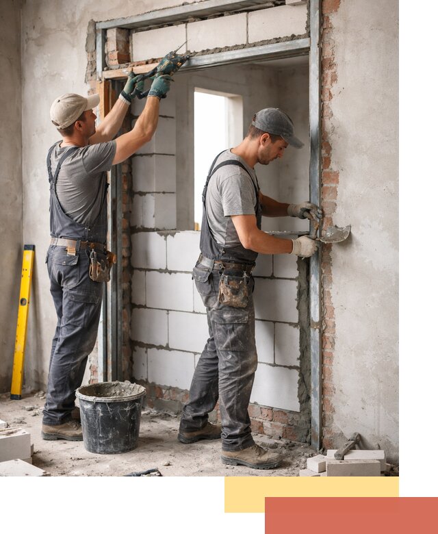 Закладка дверного проема под ключ в Верхней Пышме: демонтаж, монтаж, отделка