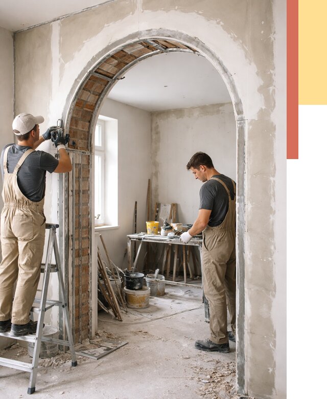 Устройство арочного проема в Верхней Пышме от 9747 руб. под ключ — быстро и недорого | ОТДЕЛОЧНИК-Врх