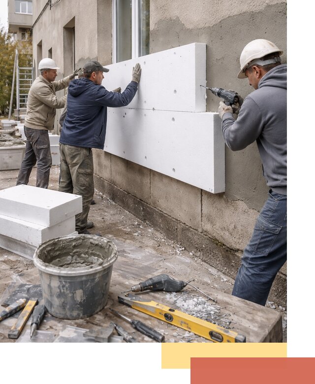 Утепление наружных стен пенопластом в Верхней Пышме