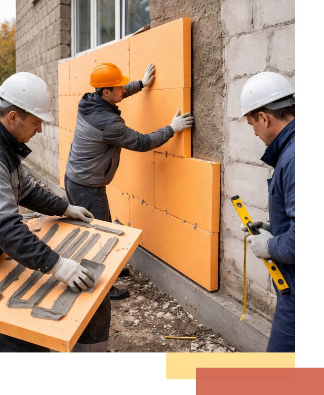 Утепление фасада пеноплексом под ключ в Верхней Пышме