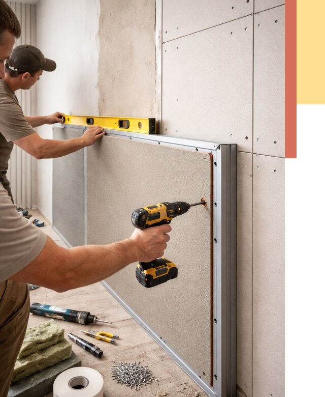 Шумоизоляция стен панелями ЗИПС в Верхней Пышме от 2257 руб./м² под ключ | ОТДЕЛОЧНИК-Врх