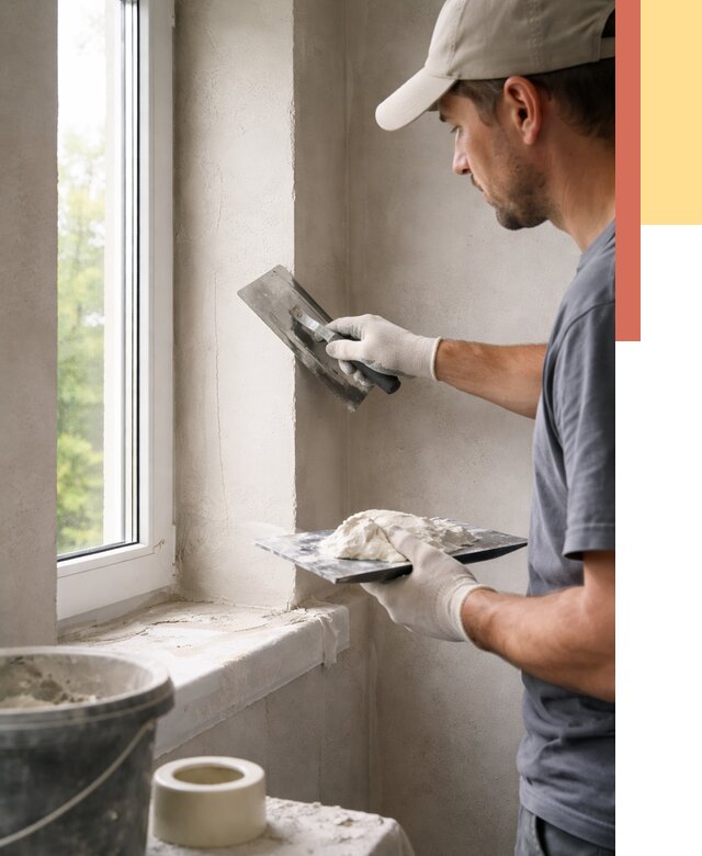 Штукатурка откосов в Верхней Пышме от 4617 руб/м² — услуги и выравнивание под ключ | ОТДЕЛОЧНИК-Врх