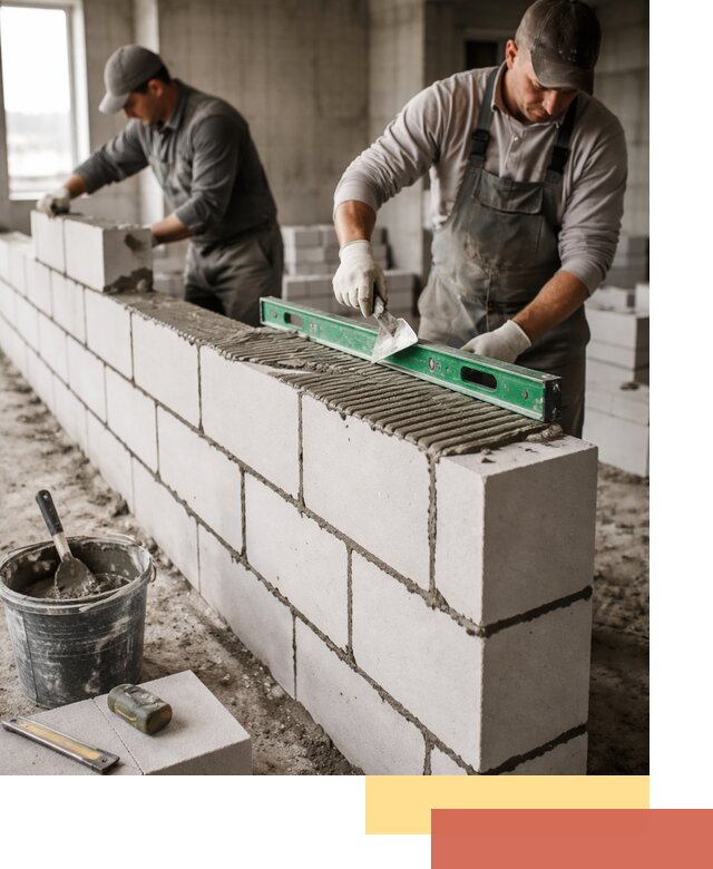 Кладка перегородок из газобетона в Верхней Пышме быстро и качественно
