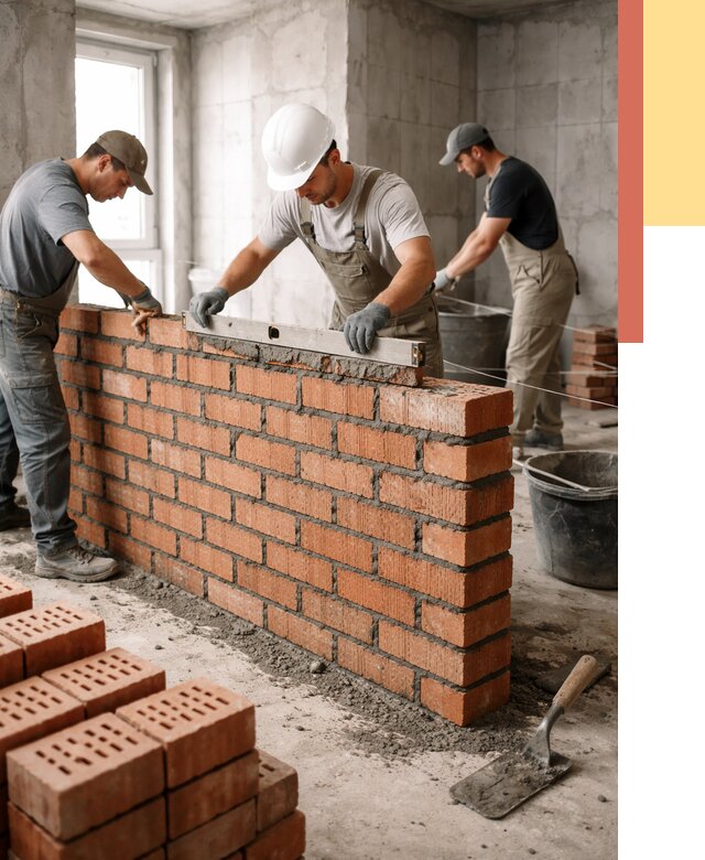 Кладка перегородок из кирпича в Верхней Пышме от 3591 руб. за м² | ОТДЕЛОЧНИК-Врх