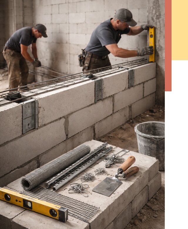 Армирование кладки перегородок в Верхней Пышме от 770 руб. под ключ | ОТДЕЛОЧНИК-Врх