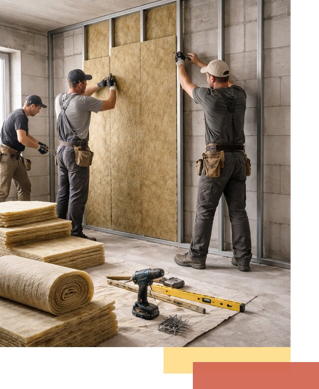 Шумоизоляция перегородок из блоков в Верхней Пышме — монтаж и защита шумоизоляцией