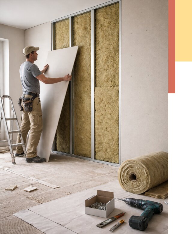 Перегородка из гипсокартона с шумоизоляцией в Верхней Пышме от 3201 руб. | ОТДЕЛОЧНИК-Врх