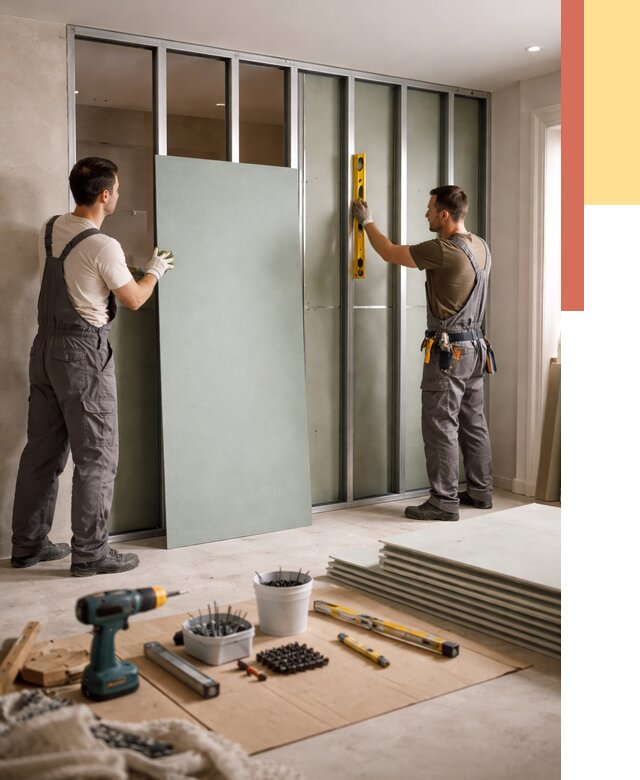 Перегородка из влагостойкого гипсокартона в Верхней Пышме от 4925 руб. — монтаж под ключ | ОТДЕЛОЧНИК-Врх