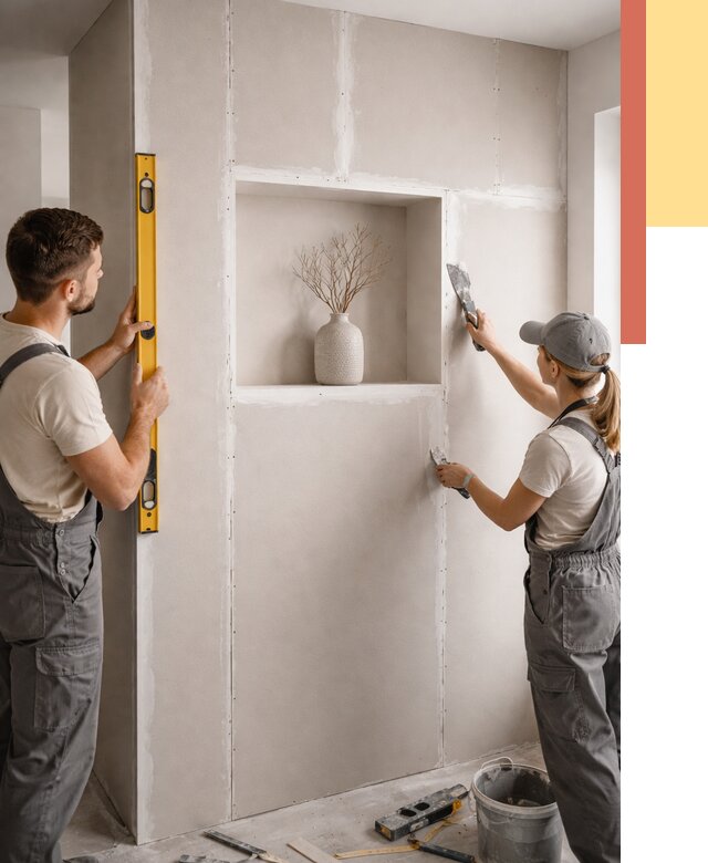 Перегородка из гипсокартона с нишей в Верхней Пышме от 3335 руб. под ключ | ОТДЕЛОЧНИК-Врх