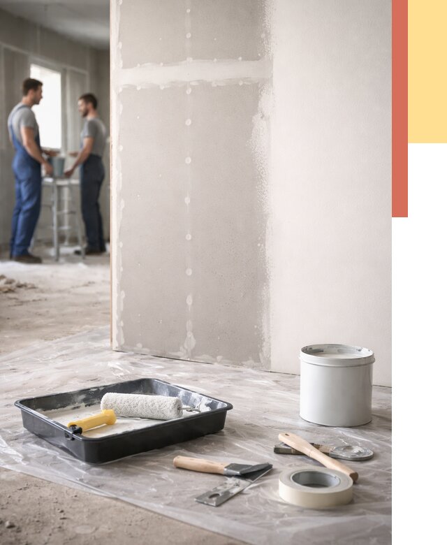 Покраска перегородок из гипсокартона в Верхней Пышме от 4617 руб. под ключ | ОТДЕЛОЧНИК-Врх