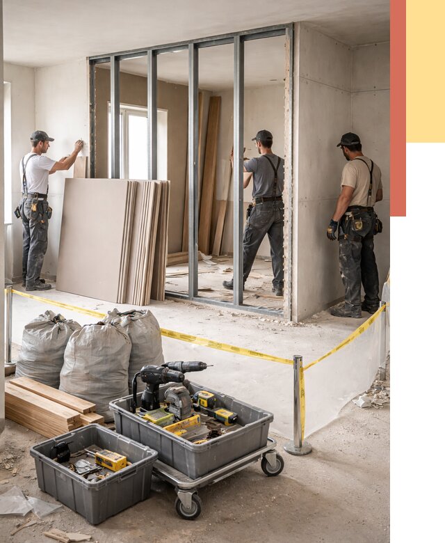 Перенос гипсокартонной перегородки в Верхней Пышме под ключ от 4617 руб. | Демонтаж и монтаж – ОТДЕЛОЧНИК-Врх